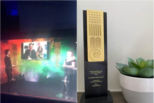 Owners, Gavin and Ella, attended the virtual awards ceremony host by comedian Joel Dommett.