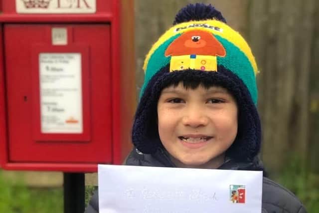 One pupil posted his letter to his elderly pen pal.