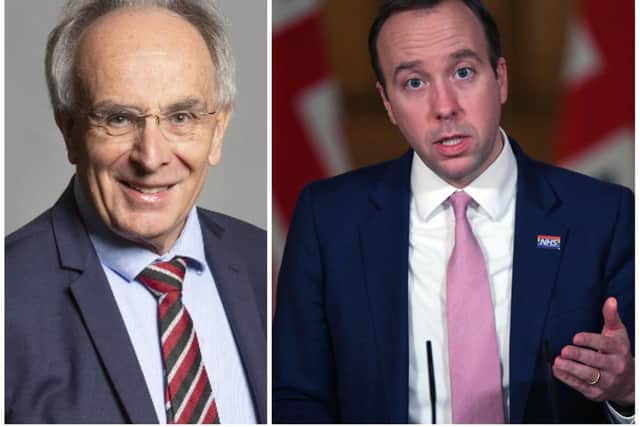 MP Peter Bone asked Health Secretary Matt Hancock to take action over high Covid-19 rates in Northamptonshire