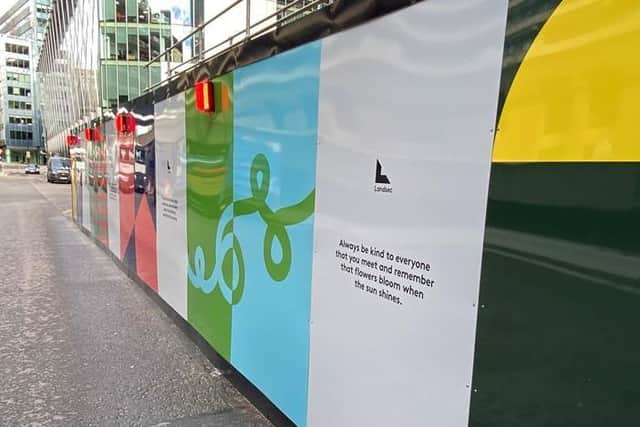 James' latest campaign is on a construction site in London.