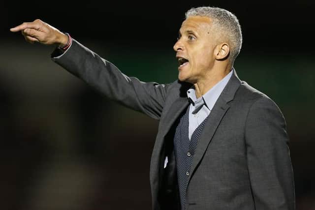 Keith Curle pictured in his first game in charge of the Cobblers, a 0-0 draw with Bury in October, 2018