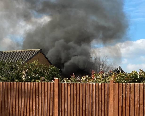 Thick smoke was seen to be emerging from the scene of the fire in West Hunsbury.
