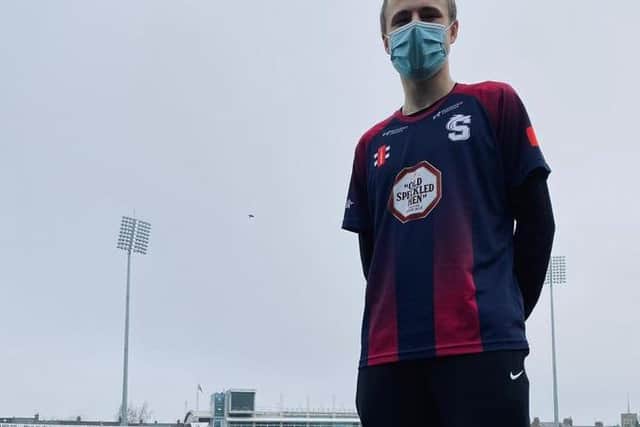 Ben Hope began his 15-mile running challenge at the County Ground on Monday morning