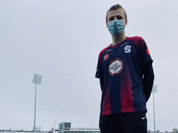 Ben Hope began his 15-mile running challenge at the County Ground on Monday morning