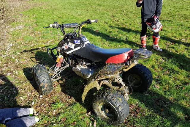 Two fixed penalty notices were issued after a quad bike was ridden in a public field in Northampton.