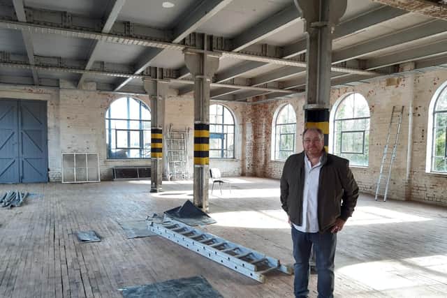 David inside the room which will be converted into a restaurant by June time