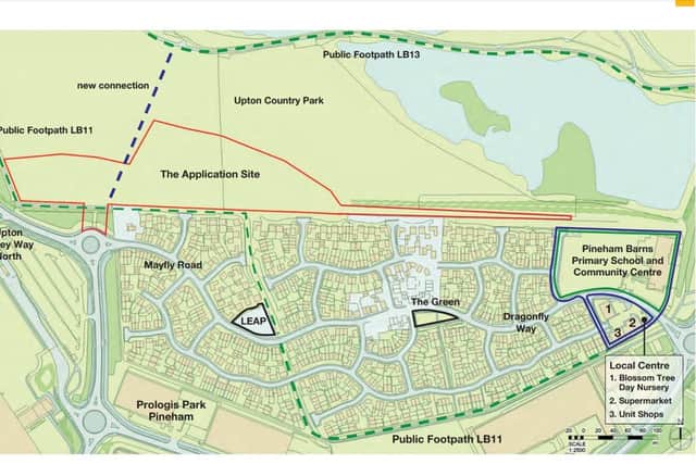 The site outlined in red is where the 80 homes could be built