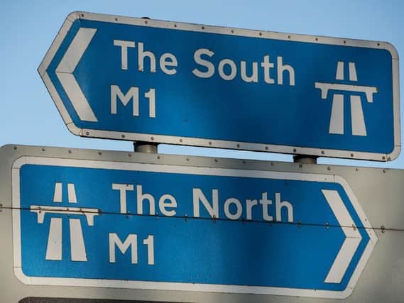 Two lanes are blocked on the northbound M1 on Monday morning