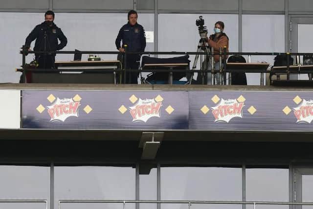 Jon Brady watched the action from high up at Stadium MK.