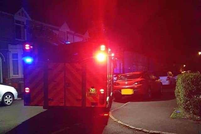 The scene this morning. Credit: Desborough Fire Station.