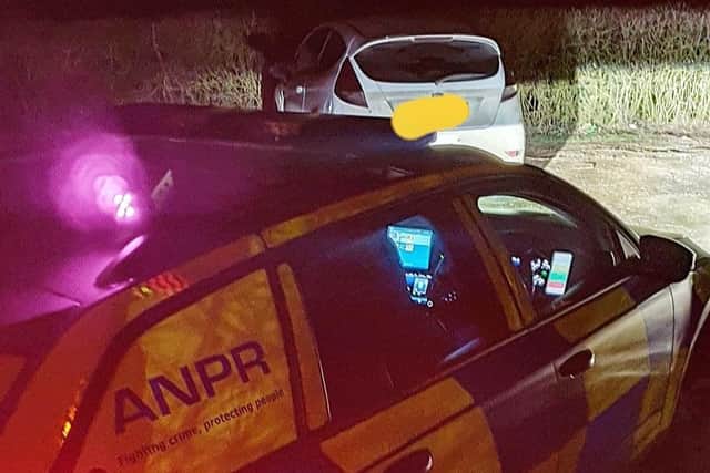 Police stumbled across the vehicle in Barnwell Country Park with three people on board. Photo: @NGInterceptors