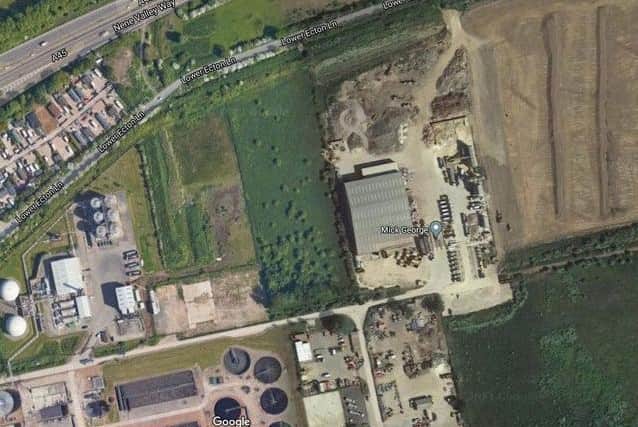 The Google map shows the Lower Ecton Lane caravan park in the top left hand corner, close to the A45