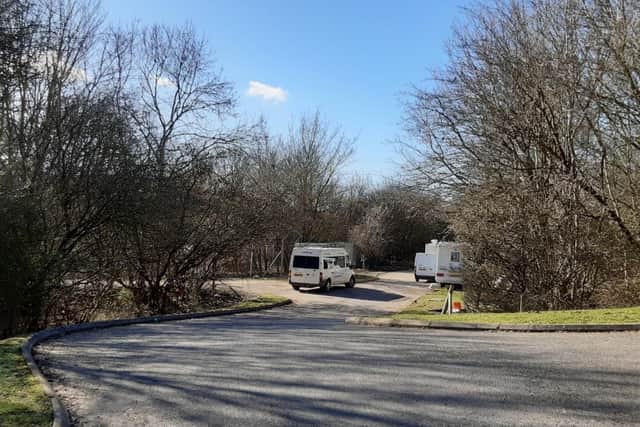 The encampment is set up in a lay-by in Banbury Lane between Hunsbury Meadows and Rothersthorpe