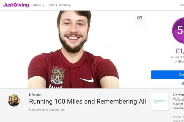 The Justgiving page