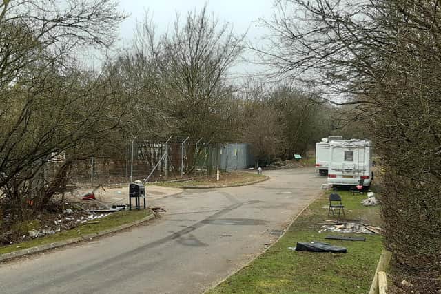 The traveller encampment today (Monday, March 1)