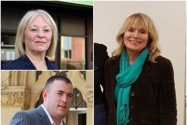 (Clockwise from top left) Northampton borough councillors Danielle Stone, Julie Davenport and Mike Hallam