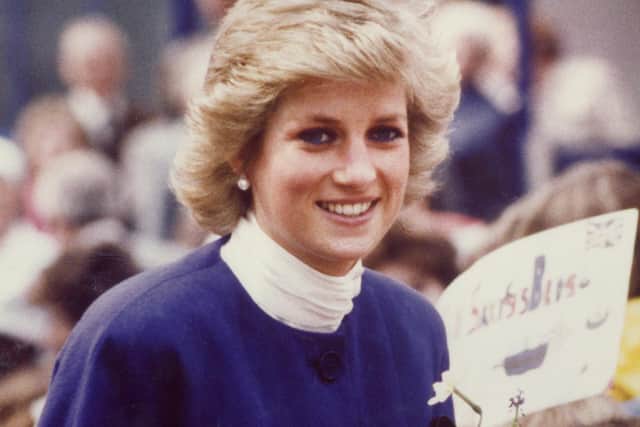 Princess Diana in Wellingborough at a visit to Saxby's