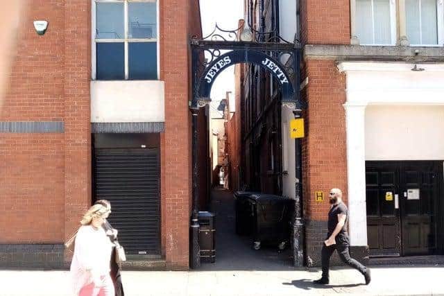 The alleyway has been gated off today (March 5).