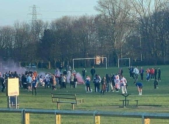 The scenes were posted on social media this afternoon.
