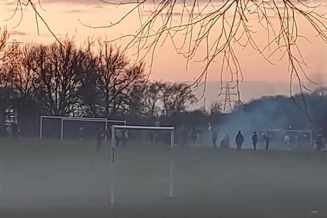 Rangers fans on Abbey Park in Corby. Picture: Paul Stott.