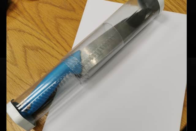 Police recovered this knife after a gang of around 30 youths scattered following their arrival in Upton on Saturday night. Photo: Northants Police