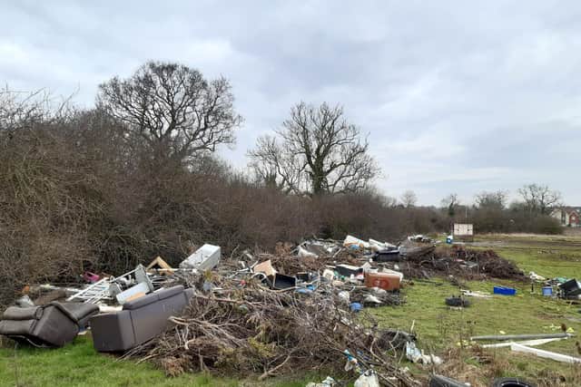About 100 yards down the road is a huge fly-tipping mess which can be seen from Hunsbury Meadows homes