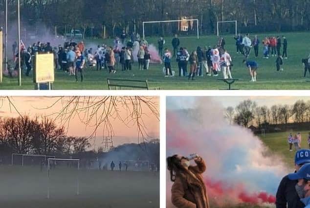 Rangers fans headed to Corby park to celebrate their team's title glory — despite breaching lockdown laws