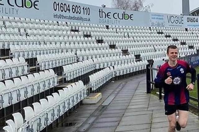 Ben Hope runs around the County Ground as part of his February Challenge
