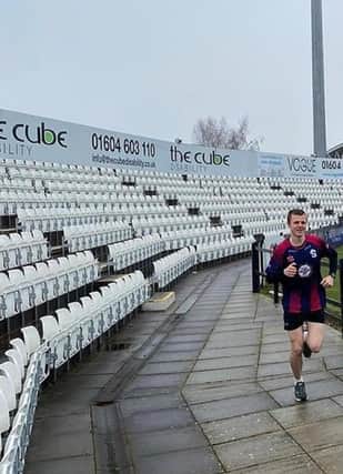 Ben Hope runs around the County Ground as part of his February Challenge