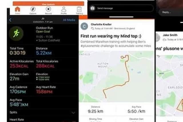 Some of the runs carried out by Ben Hope's Instagram followers to help him complete the February Challenge