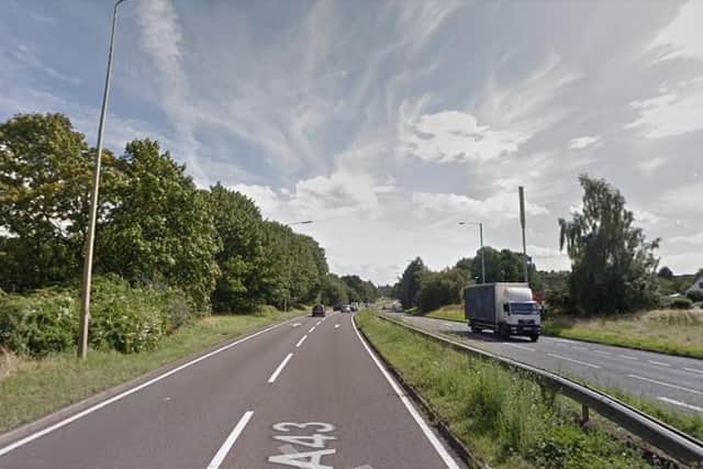 One lane on the A43 in Northampton has been closed off due to a fallen tree.
