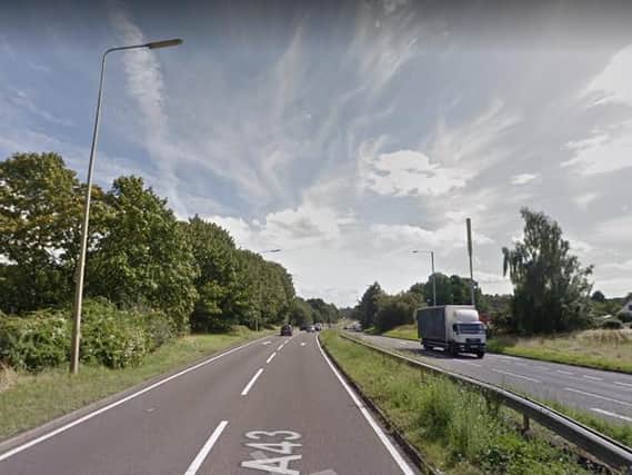 One lane on the A43 in Northampton has been closed off due to a fallen tree.