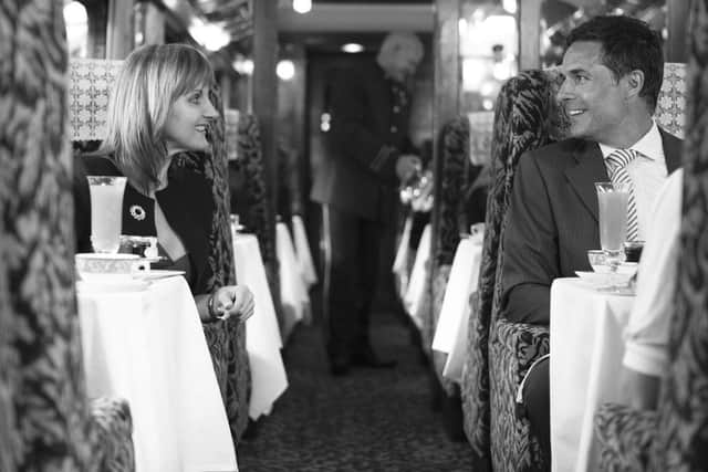 Couples can sample fine dining on board the luxury Pullman coaches