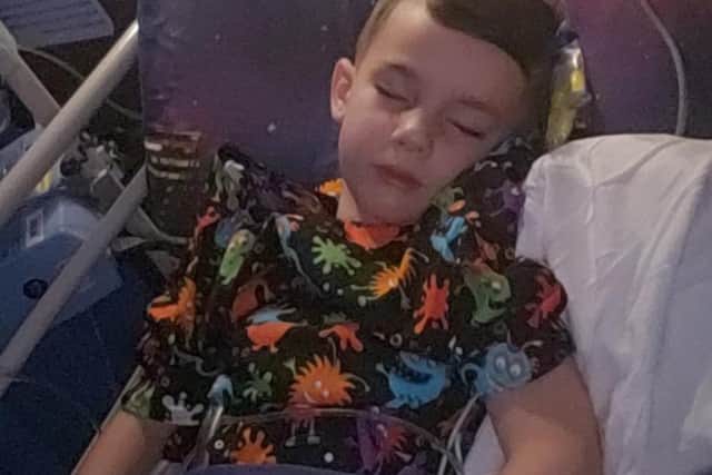 Logan spent Christmas 2019 in hospital after an operation to remove the blockage.