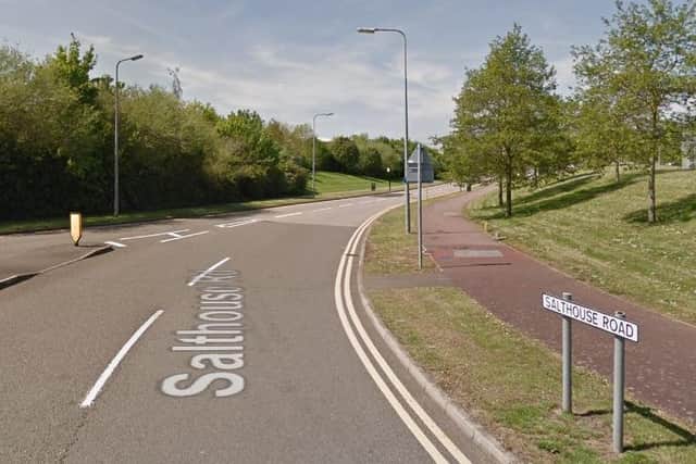 A crash has closed Salthouse Road in Brackmills