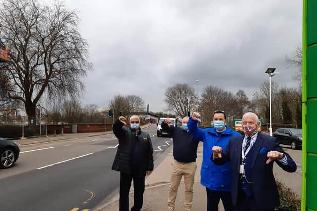 The four are unhappy with the new 24-hour bus lane and its enforcement camera