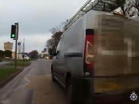 This driver sent his dashcam footage to the Operation Snap team after being cut up by a van overtaking on a pedestrian crossing