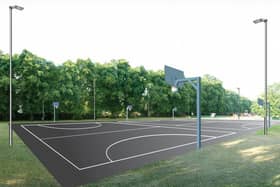 An artist's impression of how the new basketball court would look