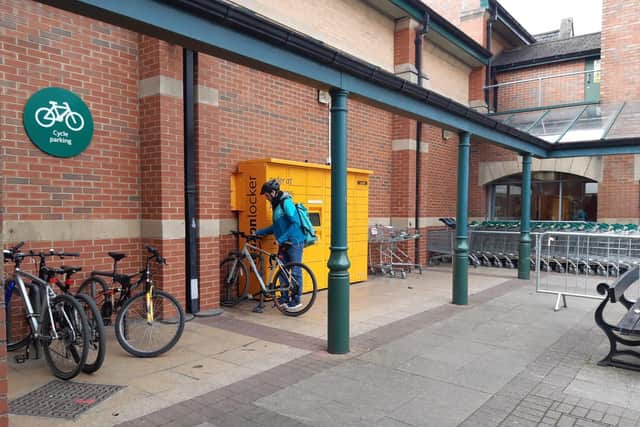 The bike rack at Morrisons