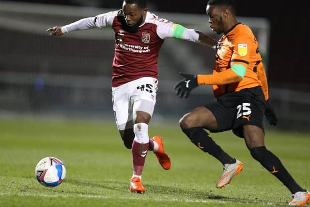 Mark Marshall on the attack for the Cobblers in their win over Oxford United (Picture: Pete Norton)
