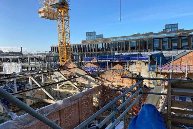 Earlier construction work at the Vulcan Works building