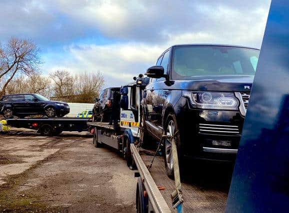 Police hit a hat-trick after uncovering three stolen Range Rovers in a Northamptonshire yard. Photo: xxxx