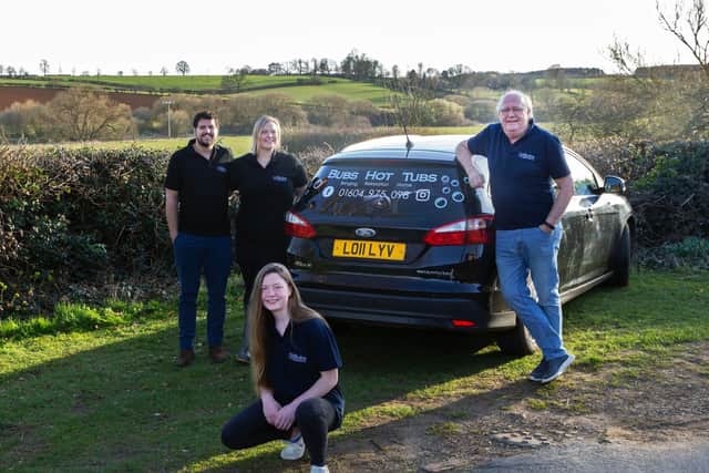 Garreth Morgan and Wendy Hulme (to the left of the car) set up Bubshire during the pandemic. Photo: Kirsty Edmonds.