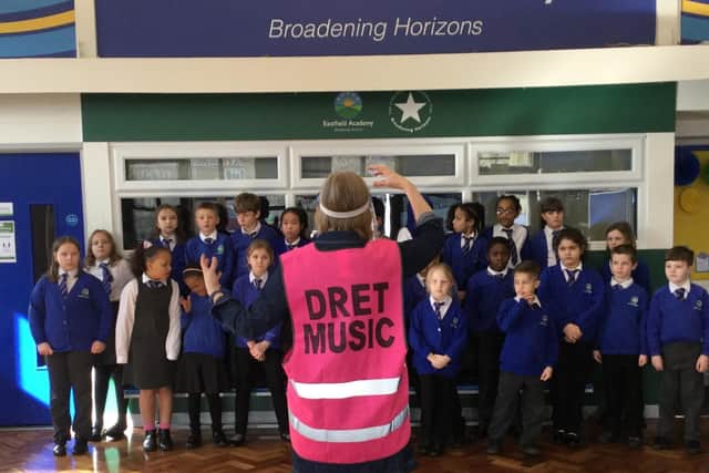 A music lesson at Eastfield Academy in Northampton