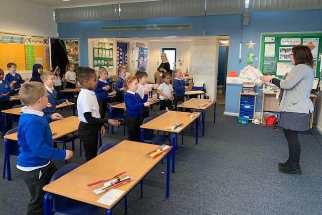 A music lesson at Eastfield Academy in Northampton