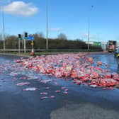 Looks like a monster clean up is needed at the Grange Park roundabout.