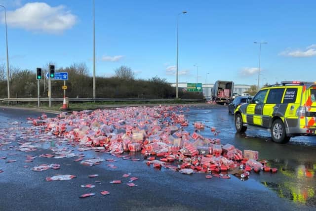 Looks like a monster clean up is needed at the Grange Park roundabout.