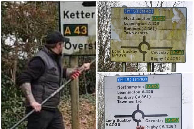 A window cleaner is taking it upon himself to clean up his community's dirty road signs for free.