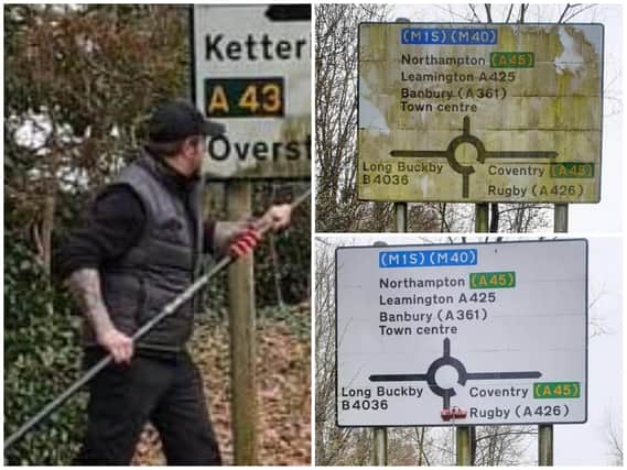 A window cleaner is taking it upon himself to clean up his community's dirty road signs for free.