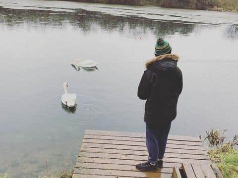 Lewis is enjoying seeing new sights on his walks.
